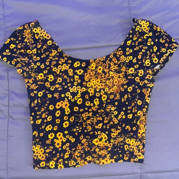 Garage sunflower fitted crop top - Picture 1 of 1